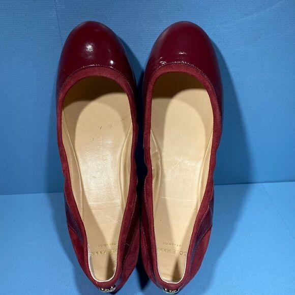 Cole Haan N3632 Women's Red Avery Patent Leather Ballet Flats Size 6,5 - Picture 7 of 8